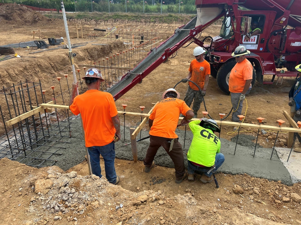 CAT Machinery Thompson Station Concrete Foundation Pour